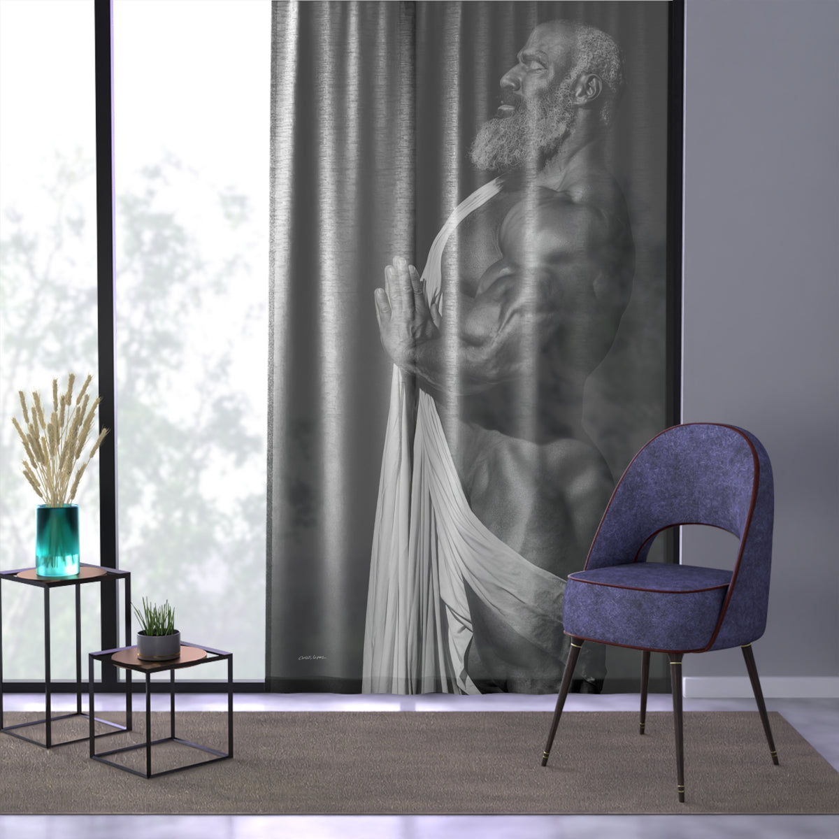 Master 2, Textured Sheer Window Curtain