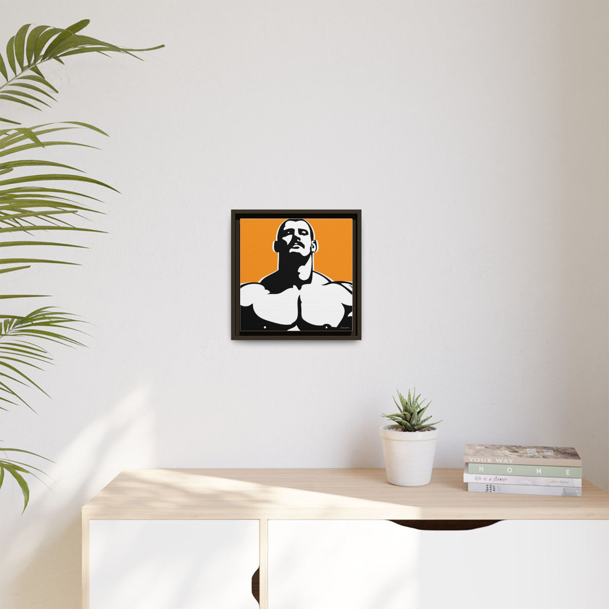 Stache, Giclee Print on Matte Canvas, Framed (Multi-color)