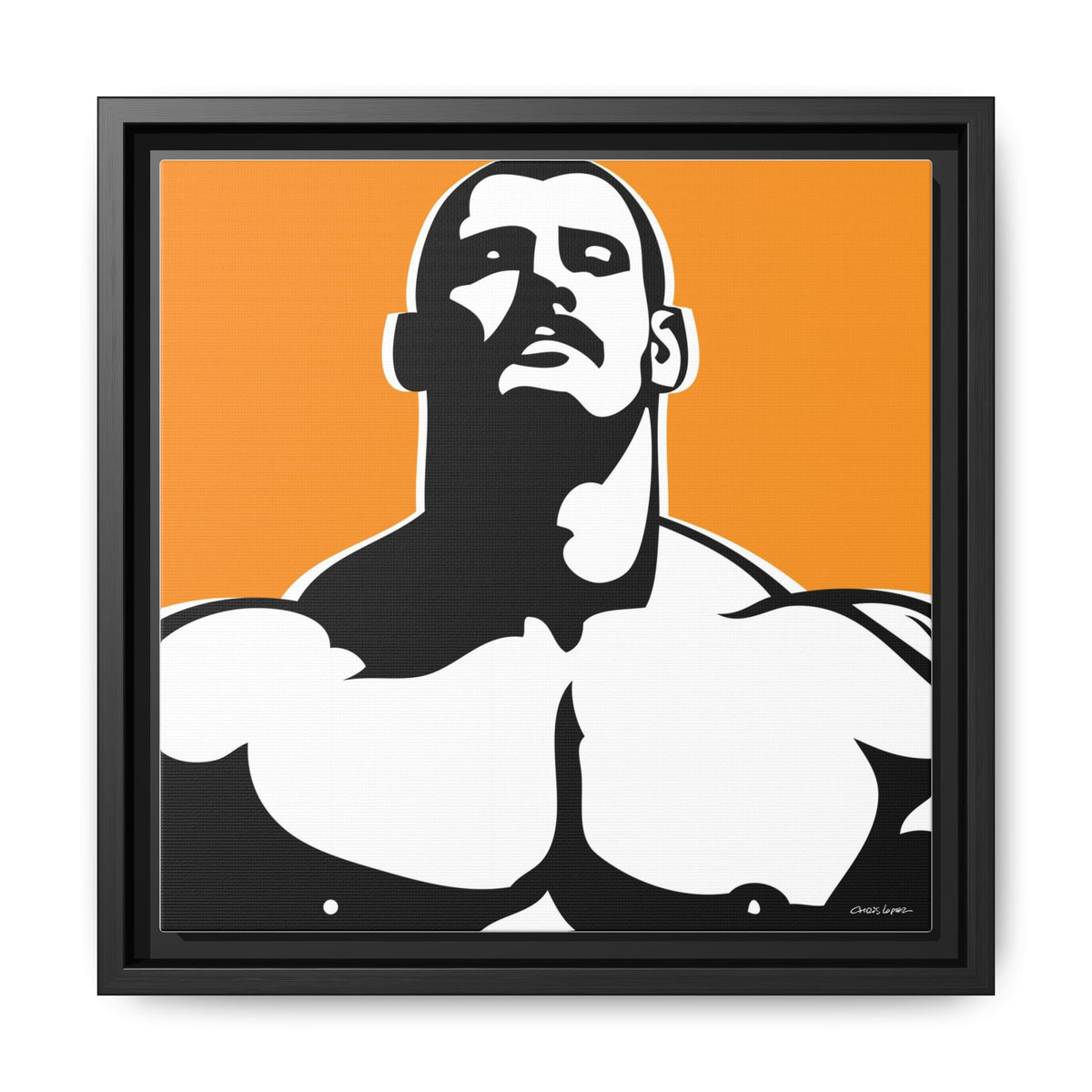 Stache, Giclee Print on Matte Canvas, Framed (Multi-color)