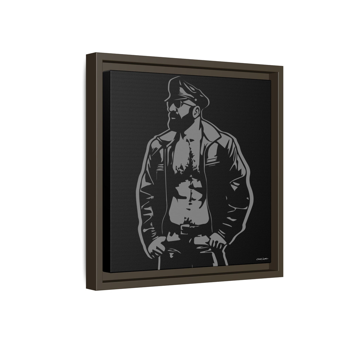 Leather Dad, Giclee Print on Matte Canvas, Framed (Multi-color)