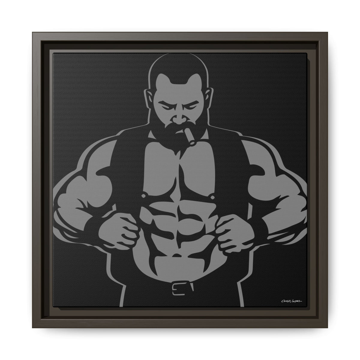 Leather Vest, Giclee Print on Matte Canvas, Framed (Multi-color)