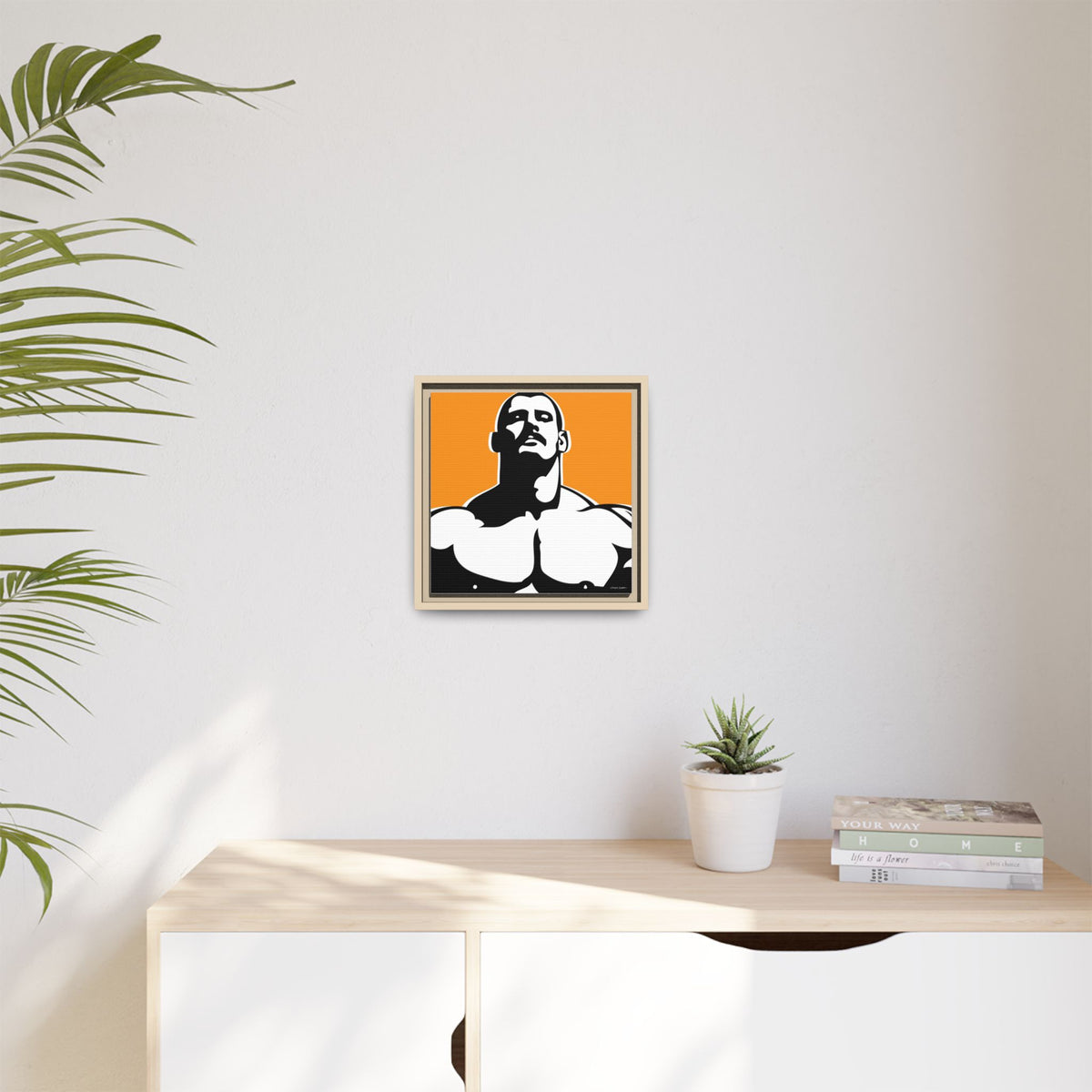 Stache, Giclee Print on Matte Canvas, Framed (Multi-color)