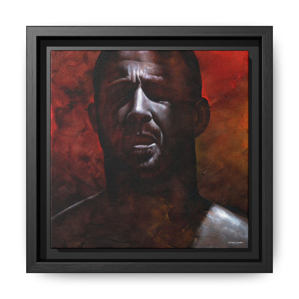 In the Darkness, Matte Canvas, Framed (Multi-color)