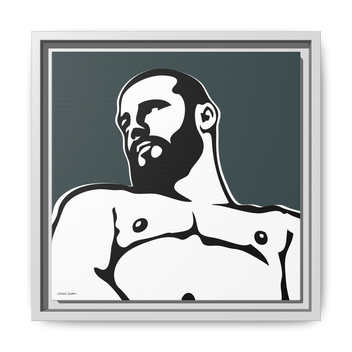 Bear, Giclee Print on Matte Canvas, Framed (Multi-color)