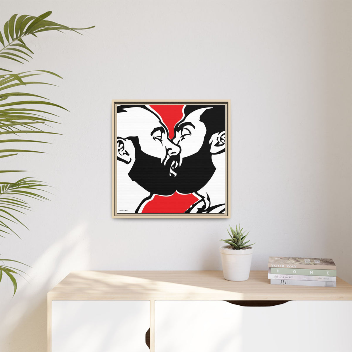 Love is Love, Giclee Print on Matte Canvas, Framed (Multi-color)