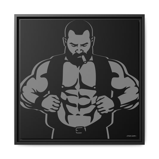 Leather Vest, Giclee Print on Matte Canvas, Framed (Multi-color)