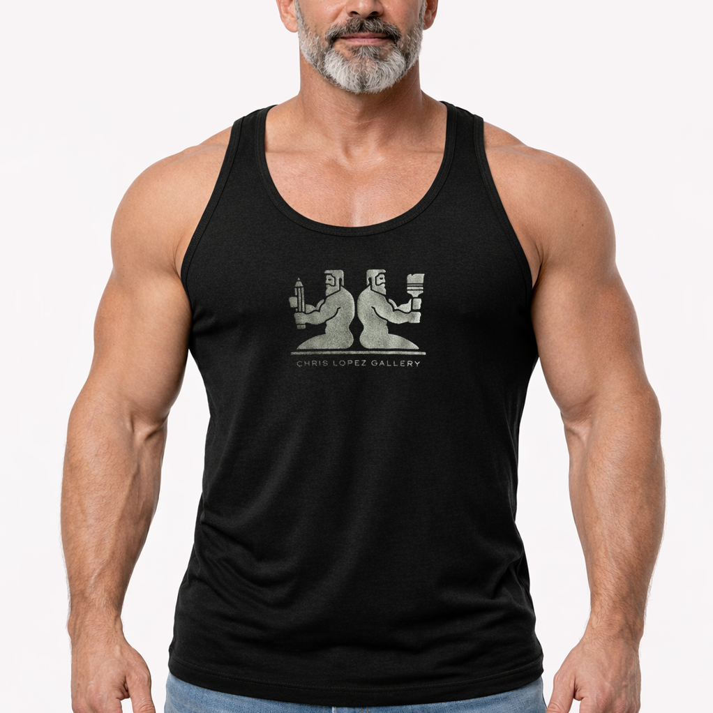 Chris Lopez Gallery Icon, hand printed T-shirt & Tank Top (Colors)