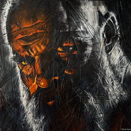 Obscure 3, Original Acrylic on OSB Panel, 12x12"