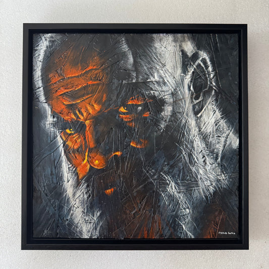 Obscure 3, Original Acrylic on OSB Panel, 12x12"