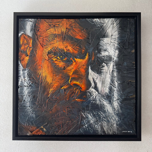 Obscure 2, Original Acrylic on OSB Panel, 12x12"