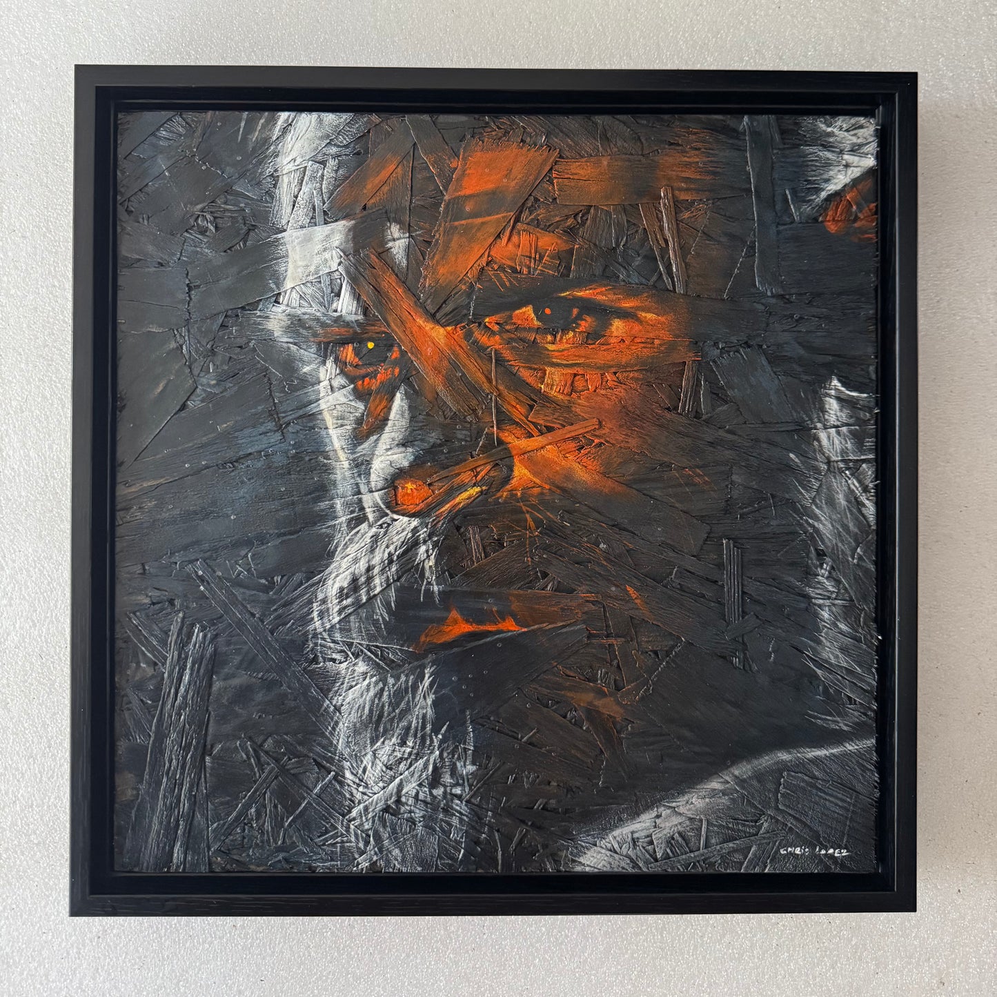 Obscure 1, Original Acrylic on OSB Panel, 12x12"