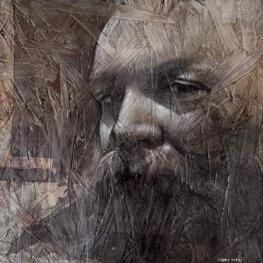 Self Portrait 3, Mixed Media on OSB Panel, 12x12" (Copy)