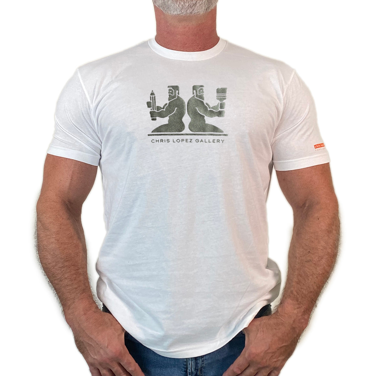 Chris Lopez Gallery Icon, hand printed T-shirt & Tank Top (Colors)